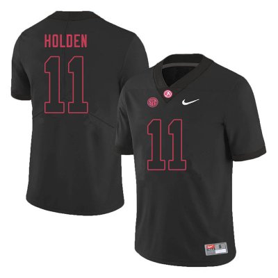 NCAA Men's Alabama Crimson Tide #11 Traeshon Holden Stitched College 2020 Nike Authentic Black Football Jersey OH17T86QG